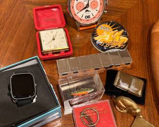Travel clocks, silver-plated pill box, smart watch and more 