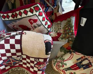 Needlepoint pillows, stockings, tree skirts and more!