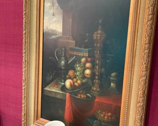Oil Painting on Canvas with gold-leaf frame - Large Scale