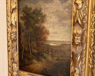 Oil painting on canvas in gold-leaf frame