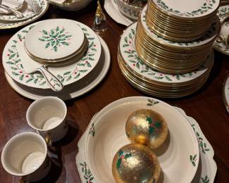 Lenox Christmas China and serving pieces