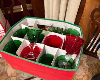 Red and Green stemware