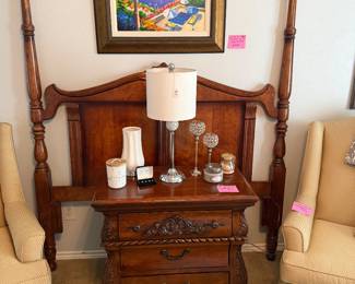Full size headboard, night stand and matching armoire