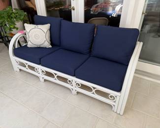MCM 1960's Rattan heavy wood patio set