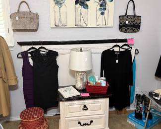 Queen headboard with nightstand and dresser