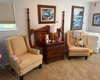 Pair of wing chairs