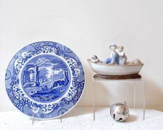 spode blue italian plate 