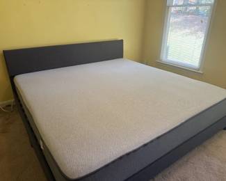 King Sized Casper Mattress and Upholstered bed (like new)
