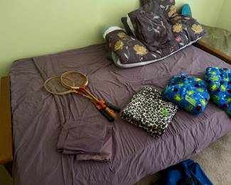Wood frame futon and mattress