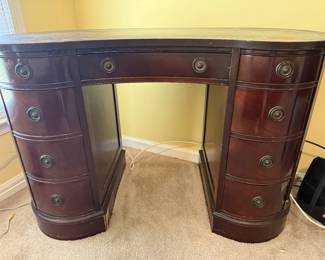 Antique leather top desk