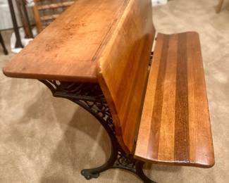 School desk with double flip up seat