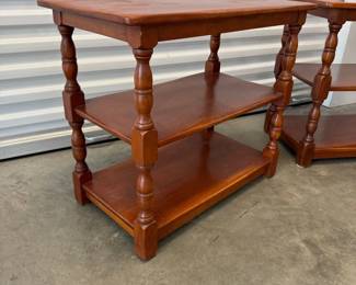 Pair Vintage Wood Side Tables