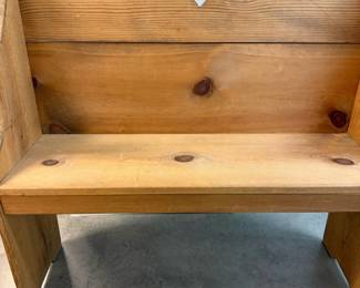 Rustic Wood Heartback Bench