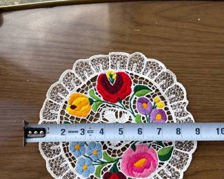 9 Inch Colorful Floral Doily