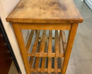 Butcher Block Rolling Island