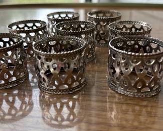 Set of 8 Silver Napkin Rings