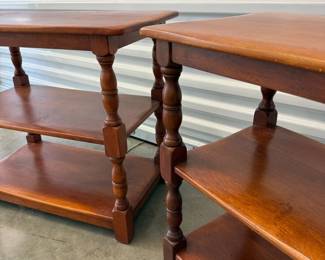 Pair Vintage Wood Side Tables