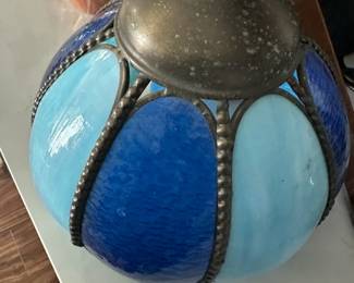 Blue Stained Glass Pendant Light