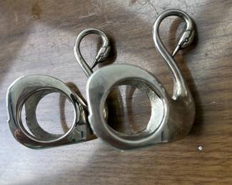Silver plated Swan Napkin Rings Set (8)