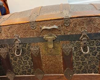 Antique Patterned Dome Top Trunk