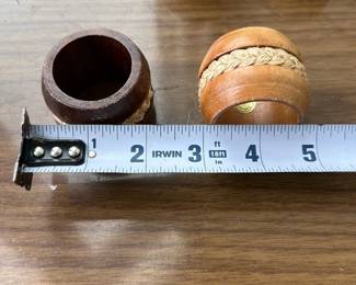 Mid Century Wooden Napkin Rings Set (8)