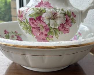 Anchor Pottery Floral Pitcher & Bowl Set