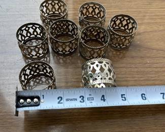 Set of 8 Silver Napkin Rings