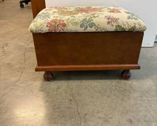 Floral Upholstered Storage Foot Rest