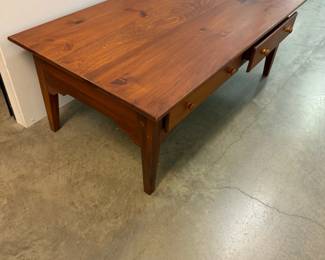 Wood Coffee Table with Drawers