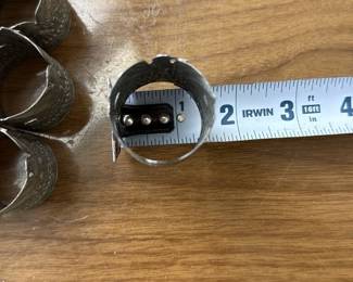 Antique Silver Eagle Napkin Rings Set (8)