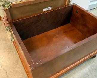 Floral Upholstered Storage Foot Rest