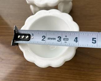 White Milk Glass Double Candle Holders