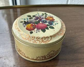 Small Vintage Floral Tin