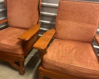 Cushman pair of chairs burnt orange