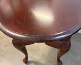 Queen Anne Mahogany End Tables Pair