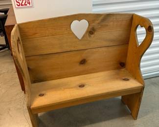 Rustic Wood Heartback Bench