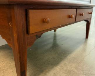 Wood Coffee Table with Drawers