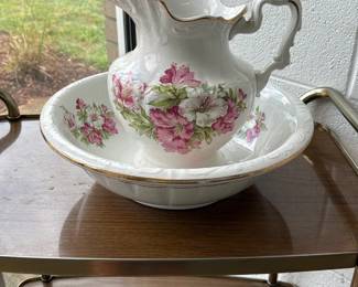 Anchor Pottery Floral Pitcher & Bowl Set