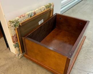 Floral Upholstered Storage Foot Rest