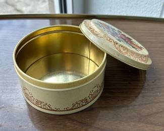 Small Vintage Floral Tin