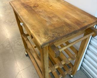 Butcher Block Rolling Island
