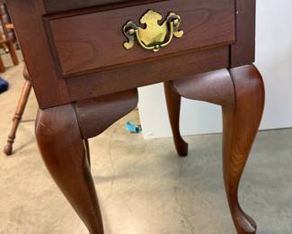 Queen Anne Mahogany End Tables Pair