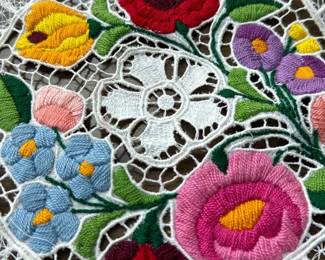 9 Inch Colorful Floral Doily