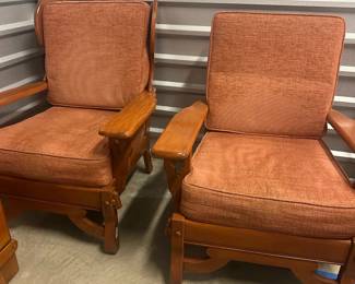 Cushman pair of chairs burnt orange