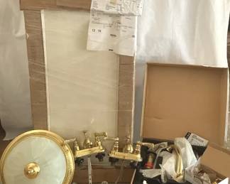 New White Cabinet And Brass Accessories