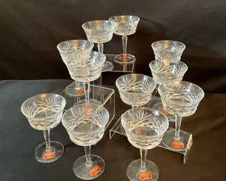 11 Gorham Crystal Florentine Champagne Glasses