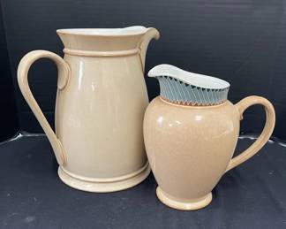 2Handcrafted Denby Beverage Pitchers Made In England