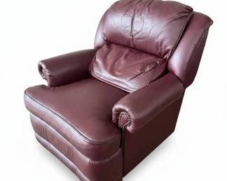 Hancock  Moore Burgundy Leather Recliner