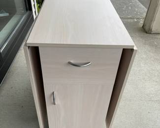 Large Folding Craft Table On Wheels With Side Storage