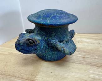 Camp Climax Pottery Turtle Pot with Lid